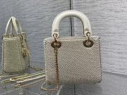 Okify Dior Lady Bag White With Pearls 17x15x7cm - 3