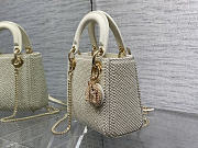 Okify Dior Lady Bag White With Pearls 17x15x7cm - 2