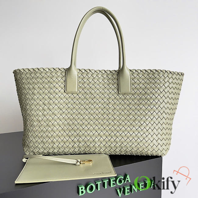 Okify Bottega Veneta Large Cabat Bag Light Green 51x28x18cm - 1