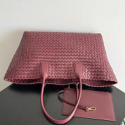 Okify Bottega Veneta Large Cabat Bag Red Burgundy 51x28x18cm - 3
