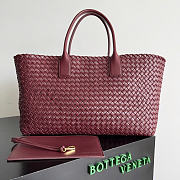 Okify Bottega Veneta Large Cabat Bag Red Burgundy 51x28x18cm - 1
