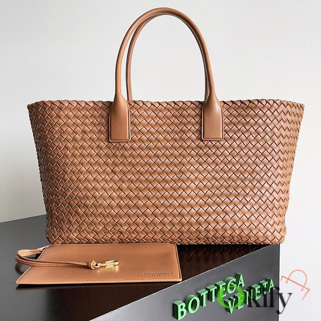 Okify Bottega Veneta Large Cabat Bag Brown Cognac 51x28x18cm - 1