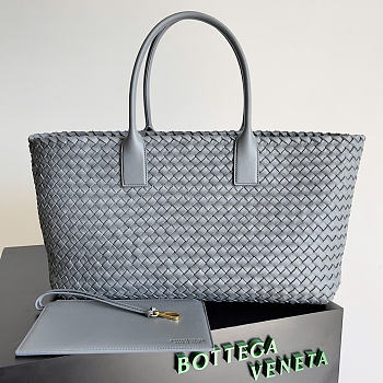 Okify Bottega Veneta Large Cabat Bag Light Blue 51x28x18cm