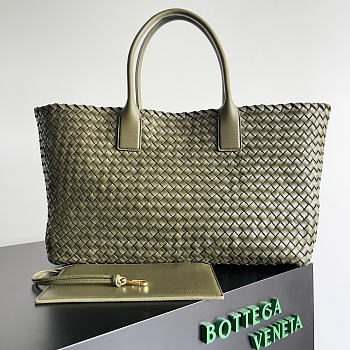 Okify Bottega Veneta Large Cabat Bag Olive Green 51x28x18cm