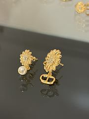 Okify Dior Gold Flower Earrings 29446 - 4
