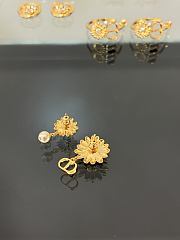 Okify Dior Gold Flower Earrings 29446 - 2
