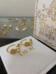 Okify Dior Gold Flower Earrings 29447 - 3