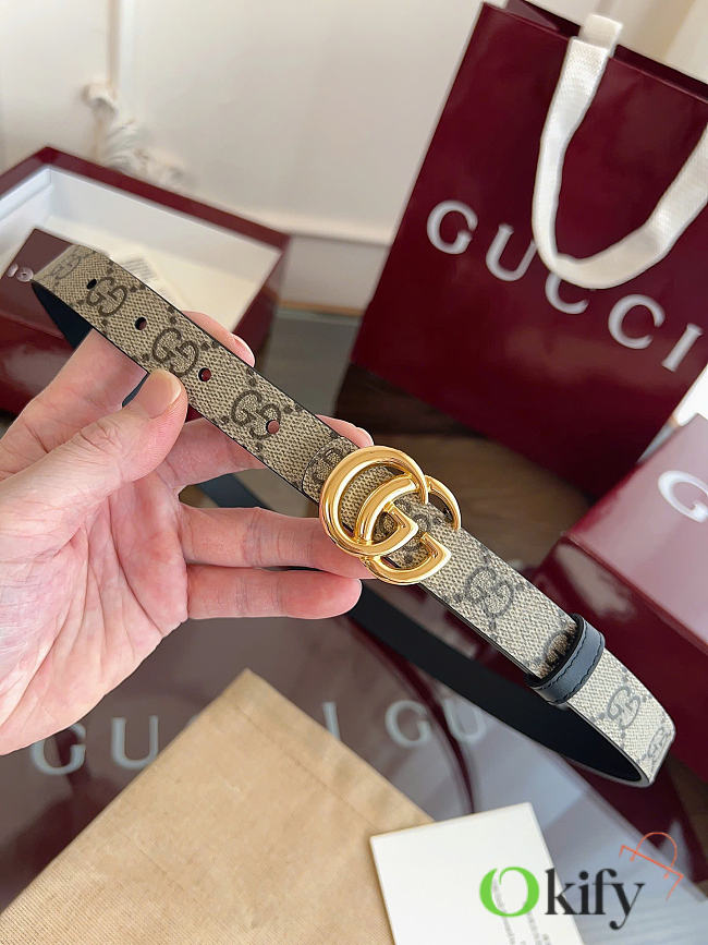 Okify Gucci Marmont Canvas Belt 2cm - 1