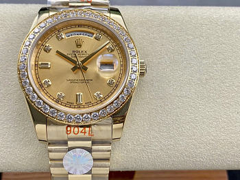 Okify Rolex Day Date Gold Watch With Diamond 40mm