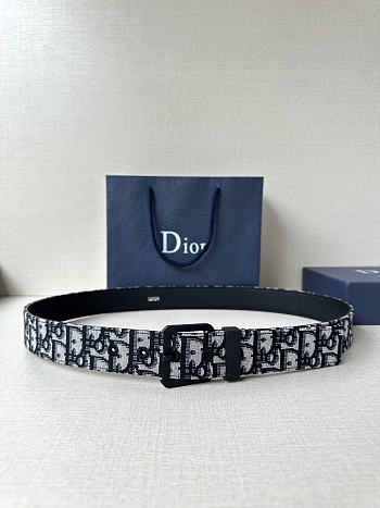 Okify Dior Oblique Black Hardware Belt 3.5cm