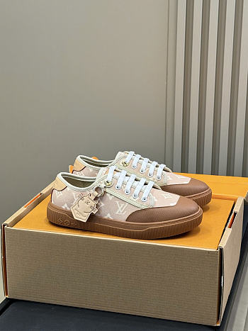 Okify Louis Vuitton Cat Brown And Pink Women Sneakers