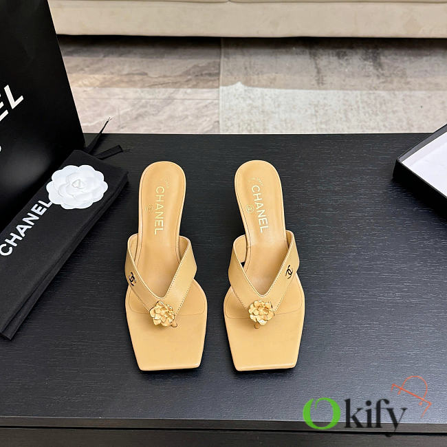 Okify CC Beige Flower Women Sandals - 1