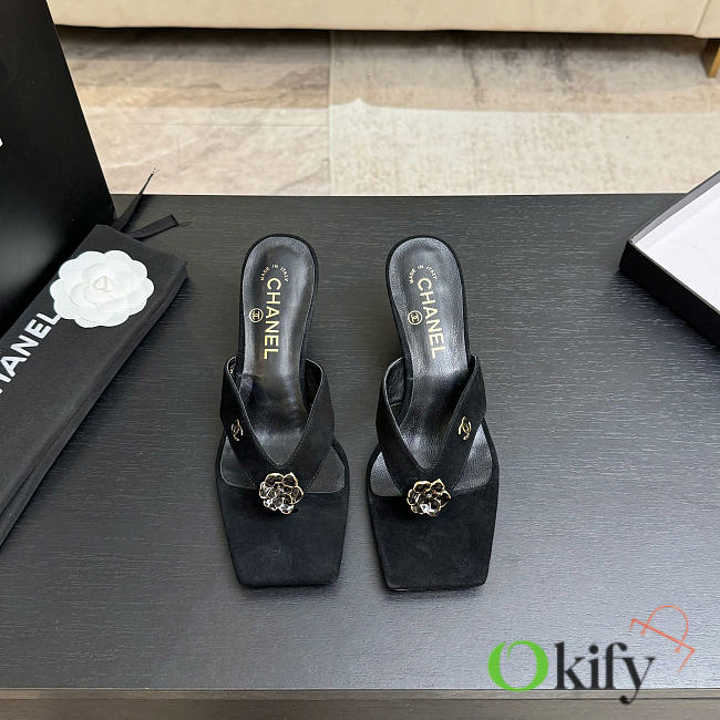 Okify CC Black Flower Women Sandals - 1