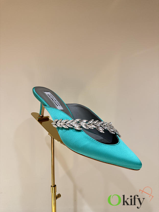 Okify Balenciaga x Manolo Blahnik Blue Crystal High Heels  - 1
