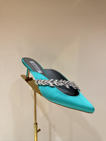Okify Balenciaga x Manolo Blahnik Blue Crystal High Heels 