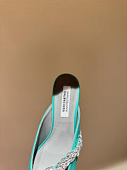Okify Balenciaga x Manolo Blahnik Blue Crystal High Heels  - 5