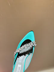 Okify Balenciaga x Manolo Blahnik Blue Crystal High Heels  - 2