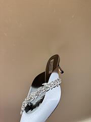 Okify Balenciaga x Manolo Blahnik White Crystal High Heels  - 6