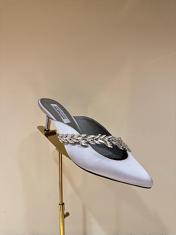 Okify Balenciaga x Manolo Blahnik White Crystal High Heels 