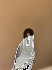 Okify Balenciaga x Manolo Blahnik White Crystal High Heels  - 5