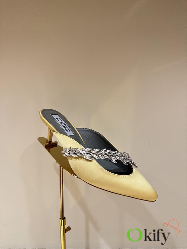Okify Balenciaga x Manolo Blahnik Yellow Crystal High Heels  - 1