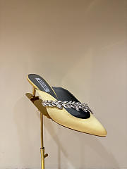 Okify Balenciaga x Manolo Blahnik Yellow Crystal High Heels  - 1