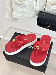 Okify CC Women Red Platform Thong Sandals  - 5