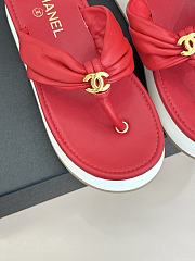 Okify CC Women Red Platform Thong Sandals  - 4