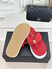 Okify CC Women Red Platform Thong Sandals  - 3