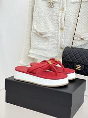 Okify CC Women Red Platform Thong Sandals  - 6