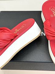 Okify CC Women Red Platform Thong Sandals  - 2