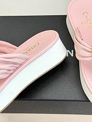 Okify CC Women Pink Platform Thong Sandals  - 3