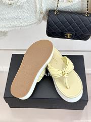 Okify CC Women Light Yellow Platform Thong Sandals  - 3