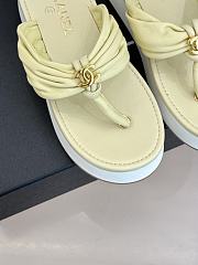 Okify CC Women Light Yellow Platform Thong Sandals  - 2