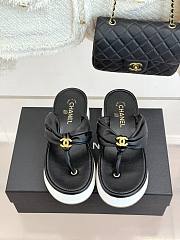 Okify CC Women Black Platform Thong Sandals  - 1