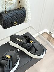 Okify CC Women Black Platform Thong Sandals  - 3
