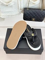 Okify CC Women Black Platform Thong Sandals  - 6