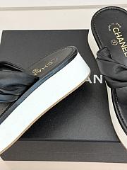 Okify CC Women Black Platform Thong Sandals  - 5