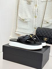 Okify CC Women Black Platform Thong Sandals  - 4