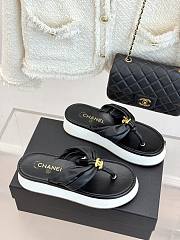 Okify CC Women Black Platform Thong Sandals  - 2