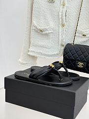 Okify CC Women Black Flat Thong Sandals  - 4