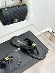 Okify CC Women Black Flat Thong Sandals  - 6