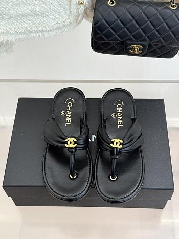 Okify CC Women Black Flat Thong Sandals 
