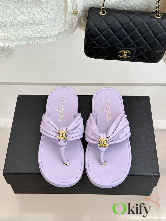 Okify CC Women Light Purple Flat Thong Sandals  - 1