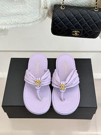 Okify CC Women Light Purple Flat Thong Sandals 