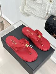 Okify CC Women Red Flat Thong Sandals  - 4