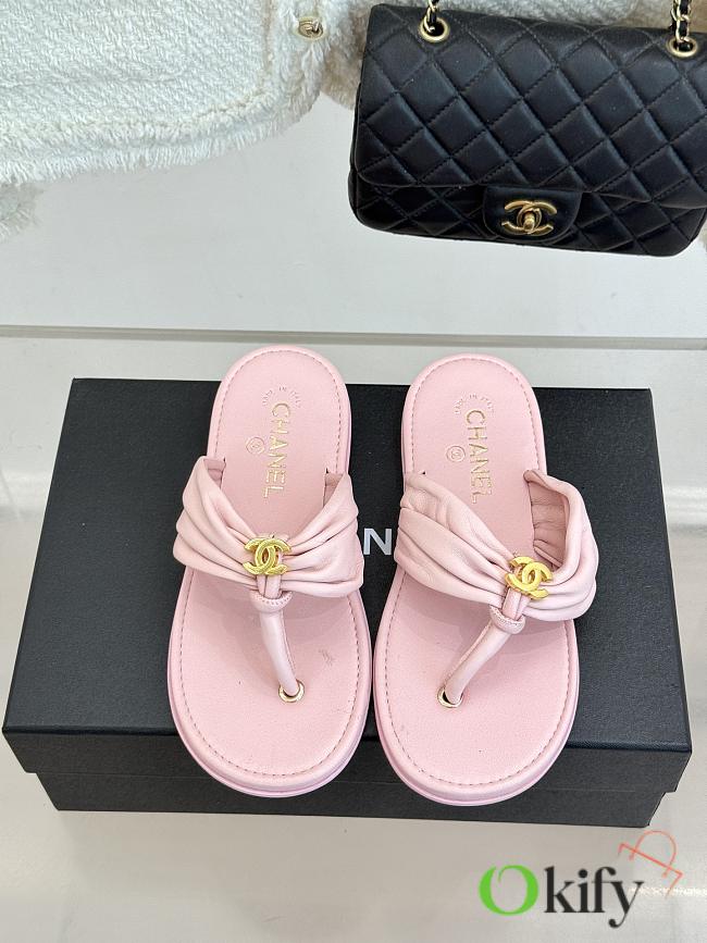 Okify CC Women Pink Flat Thong Sandals  - 1