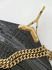 Okify YSL Cassandra Wallet On Chain Bag Black Crocodile Patent 22x16.5x5.5cm - 6