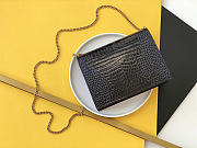 Okify YSL Cassandra Wallet On Chain Bag Black Crocodile Patent 22x16.5x5.5cm - 2