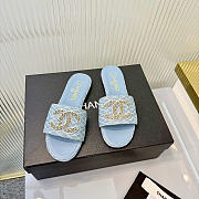 Okify CC Denim Blue Women Slides - 5